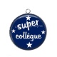 Pendentif Cabochon Argent - super collègue