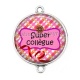 Connecteur Cabochon Argent - super collègue