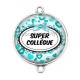 Connecteur Cabochon Argent - super collègue