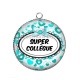 Pendentif Cabochon Argent - super collègue
