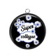Pendentif Cabochon Argent - super collègue