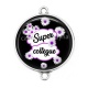 Connecteur Cabochon Argent - super collègue