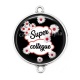 Connecteur Cabochon Argent - super collègue