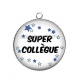 Pendentif Cabochon Argent - super collègue