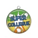 Pendentif Cabochon Argent - super collègue
