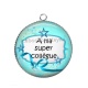 Pendentif Cabochon Argent - a ma super collègue