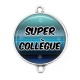 Connecteur Cabochon Argent - super collègue