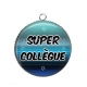 Pendentif Cabochon Argent - super collègue