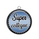 Pendentif Cabochon Argent -  super collègue