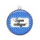 Pendentif Cabochon Argent -  super collègue