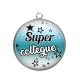 Pendentif Cabochon Argent -  super collègue