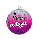 Pendentif Cabochon Argent -  super collègue