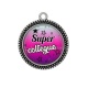 Pendentif Cabochon Argent -  super collègue