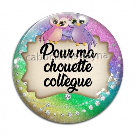 Cabochon Verre - pour ma chouette collègue