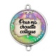 Connecteur Cabochon Argent - pour ma chouette collègue