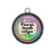 Pendentif Cabochon Argent - pour ma chouette collègue