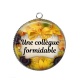 Pendentif Cabochon Argent - une collègue formidable
