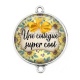 Connecteur Cabochon Argent - une collègue super cool
