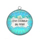 Pendentif Cabochon Argent - une collègue au top