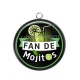 Pendentif Cabochon Argent - fan de mojitos