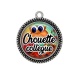 Pendentif Cabochon Argent - chouette collègue