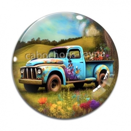 Cabochon Verre - voiture camionnette