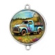Connecteur Cabochon Argent - voiture camionnette