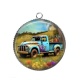 Pendentif Cabochon Argent - voiture camionnette