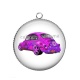 Pendentif Cabochon Argent - voiture