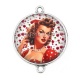 Connecteur Cabochon Argent - pin up