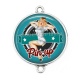 Connecteur Cabochon Argent - pin up