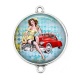 Connecteur Cabochon Argent -  pin up