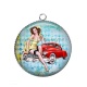 Pendentif Cabochon Argent -  pin up