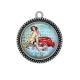Pendentif Cabochon Argent -  pin up