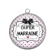 Pendentif Cabochon Argent - super marraine