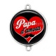 Connecteur Cabochon Argent - papa d'amour