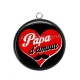 Pendentif Cabochon Argent - papa d'amour