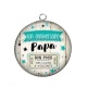 Pendentif Cabochon Argent - bon anniversaire papa
