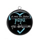 Pendentif Cabochon Argent - je suis un futur papa qui déchire