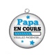 Pendentif Cabochon Argent - papa en cours 