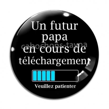 Cabochon Verre - futur papa