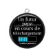 Pendentif Cabochon Argent - futur papa