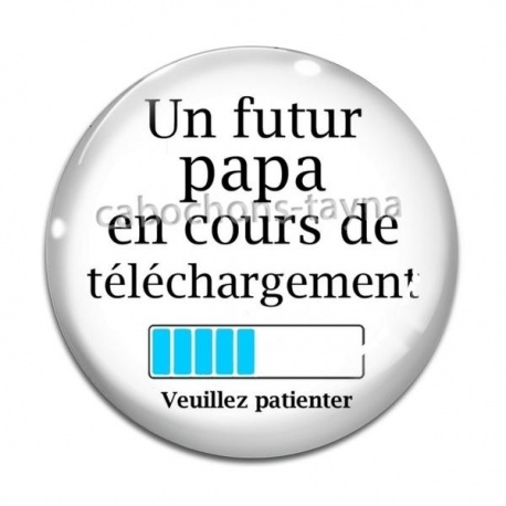 Cabochon Verre - futur papa