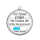 Pendentif Cabochon Argent - futur papa