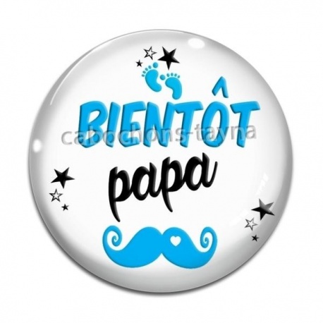 Cabochon Verre - bientôt papa