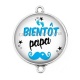 Connecteur Cabochon Argent - bientôt papa