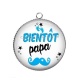 Pendentif Cabochon Argent - bientôt papa