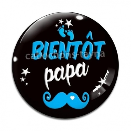 Cabochon Verre - bientôt papa