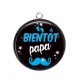 Pendentif Cabochon Argent - bientôt papa