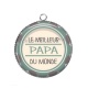 Pendentif Cabochon Argent - meilleur papa